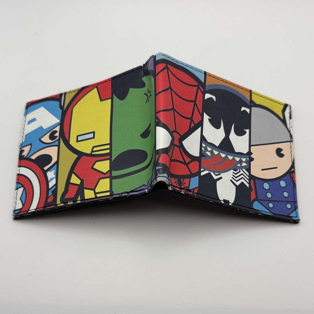 Marvel Kawaii Hero Bifold Wallet Spider-Man Iron Man Hulk Captain America Venom